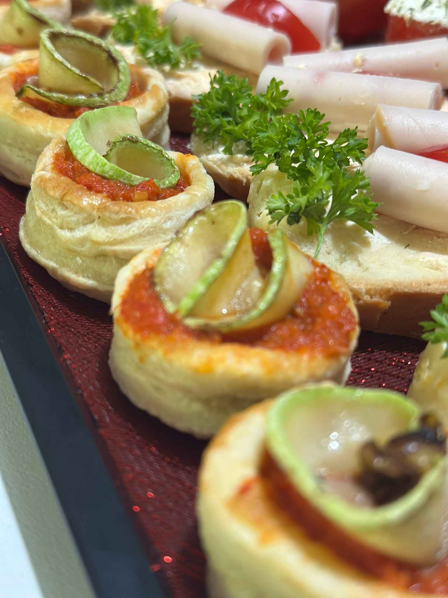 Delicate appetizer arrangement